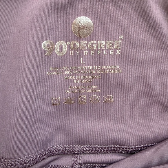 90 Degree By Reflex Purple Lavender Leggings sz Large - Picture 3 of 6
